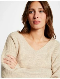Morgan Γυναίκες Πουλόβερ 212-MAX Μπεζ Regular Fit -Εξοδος Morgan Κατάστημα unnamed file 2224