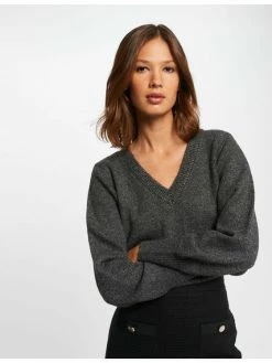 Morgan Γυναίκες Πουλόβερ 212-MUSLI Γκρι Relaxed Fit