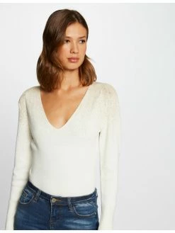 Morgan Γυναίκες Πουλόβερ 212-MPLAIT Μπεζ Regular Fit