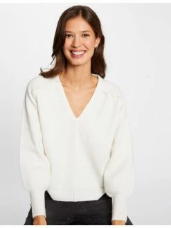 Morgan Γυναίκες Πουλόβερ 212-MIMO Λευκό Regular Fit