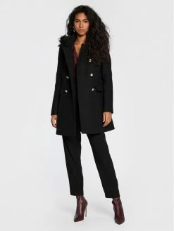 Morgan Γυναίκες Μεταβατικά Παλτά Μάλλινο παλτό 222-GEOCI Μαύρο Regular Fit -Εξοδος Morgan Κατάστημα unnamed file 257