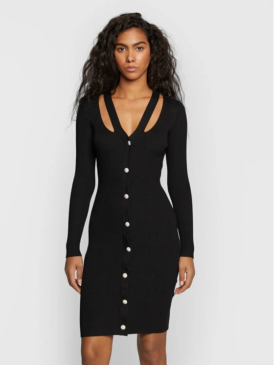 Morgan Γυναίκες Πλεκτά Φορέματα Φόρεμα υφασμάτινο 222-RMILLIA Μαύρο Slim Fit 3 Morgan Γυναίκες Πλεκτά Φορέματα Φόρεμα υφασμάτινο 222-RMILLIA Μαύρο Slim Fit