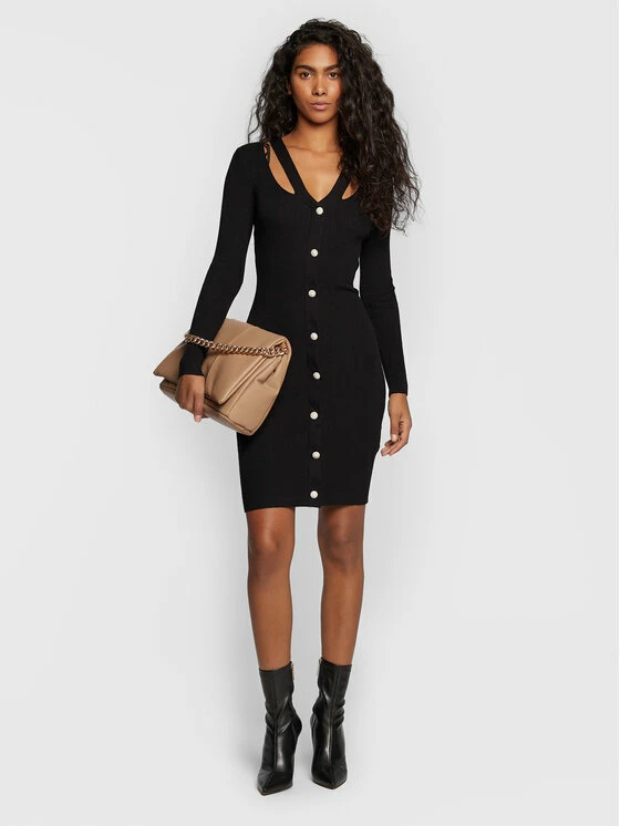 Morgan Γυναίκες Πλεκτά Φορέματα Φόρεμα υφασμάτινο 222-RMILLIA Μαύρο Slim Fit 4 Morgan Γυναίκες Πλεκτά Φορέματα Φόρεμα υφασμάτινο 222-RMILLIA Μαύρο Slim Fit - Image 2