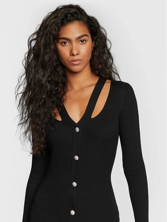 Morgan Γυναίκες Πλεκτά Φορέματα Φόρεμα υφασμάτινο 222-RMILLIA Μαύρο Slim Fit 6 Morgan Γυναίκες Πλεκτά Φορέματα Φόρεμα υφασμάτινο 222-RMILLIA Μαύρο Slim Fit - Image 4