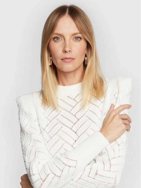 Morgan Γυναίκες Πουλόβερ 222-MGADOU Λευκό Regular Fit 5 Morgan Γυναίκες Πουλόβερ 222-MGADOU Λευκό Regular Fit - Image 4