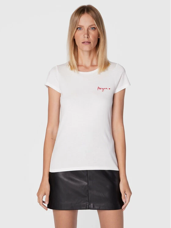 Morgan Γυναίκες T-shirts T-Shirt 222-DCOEUR Λευκό Regular Fit 3 Morgan Γυναίκες T-shirts T-Shirt 222-DCOEUR Λευκό Regular Fit