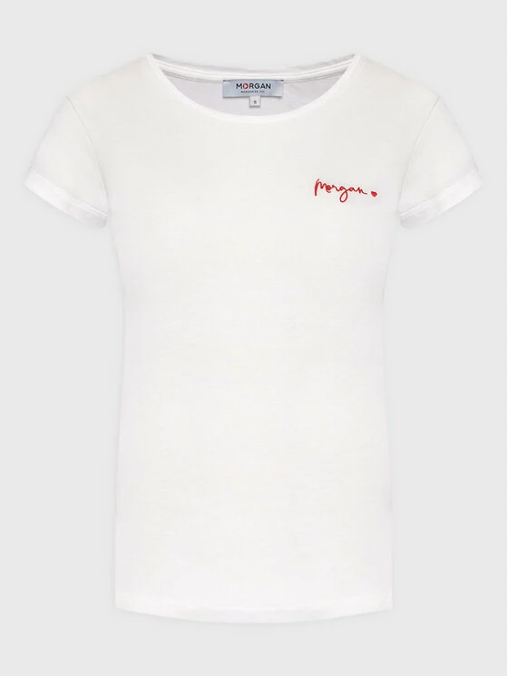 Morgan Γυναίκες T-shirts T-Shirt 222-DCOEUR Λευκό Regular Fit 7 Morgan Γυναίκες T-shirts T-Shirt 222-DCOEUR Λευκό Regular Fit - Image 5