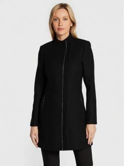 Morgan Γυναίκες Μεταβατικά Παλτά Μάλλινο παλτό 222-GATIA Μαύρο Regular Fit