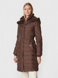 Morgan Γυναίκες Χειμωνιάτικα Μπουφάν Μπουφάν πουπουλένιο 222-GILLER Καφέ Slim Fit