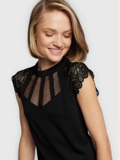 Morgan Γυναίκες Μπλουζάκια Μπλουζάκι 222-DEMANE Μαύρο Regular Fit -Εξοδος Morgan Κατάστημα unnamed file 451