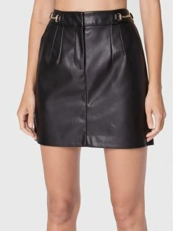 Morgan Γυναίκες Mini Φούστα από απομίμηση δέρματος 222-JABAR Μαύρο Regular Fit