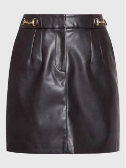 Morgan Γυναίκες Mini Φούστα από απομίμηση δέρματος 222-JABAR Μαύρο Regular Fit -Εξοδος Morgan Κατάστημα unnamed file 487