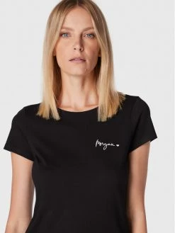 Morgan Γυναίκες T-shirts T-Shirt 222-DCOEUR Μαύρο Regular Fit -Εξοδος Morgan Κατάστημα unnamed file 510