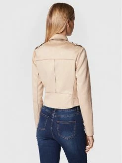 Morgan Γυναίκες Δερμάτινα Μπουφάν Μπουφάν από απομίμηση δέρματος 222-GSUD Μπεζ Regular Fit -Εξοδος Morgan Κατάστημα unnamed file 519
