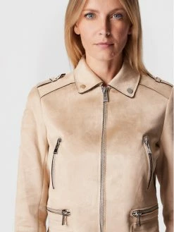 Morgan Γυναίκες Δερμάτινα Μπουφάν Μπουφάν από απομίμηση δέρματος 222-GSUD Μπεζ Regular Fit -Εξοδος Morgan Κατάστημα unnamed file 520