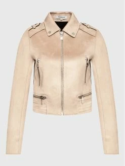 Morgan Γυναίκες Δερμάτινα Μπουφάν Μπουφάν από απομίμηση δέρματος 222-GSUD Μπεζ Regular Fit -Εξοδος Morgan Κατάστημα unnamed file 522