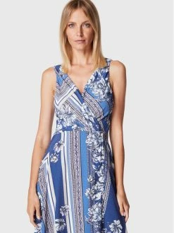 Morgan Γυναίκες Καλοκαιρινά Φορέματα Φόρεμα καλοκαιρινό 222-ROMOMY.F Μπλε Regular Fit -Εξοδος Morgan Κατάστημα unnamed file 551