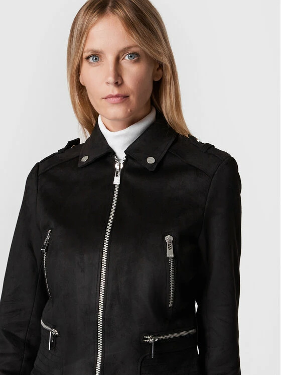 Morgan Γυναίκες Δερμάτινα Μπουφάν Μπουφάν από απομίμηση δέρματος 222-GSUD Μαύρο Regular Fit 6 Morgan Γυναίκες Δερμάτινα Μπουφάν Μπουφάν από απομίμηση δέρματος 222-GSUD Μαύρο Regular Fit - Image 4