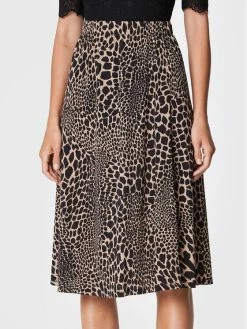 Morgan Γυναίκες Midi Φούστα σε γραμμή Α 222-JOBBIE Καφέ Regular Fit