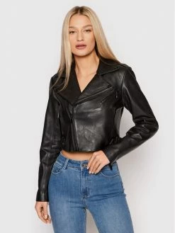 Morgan Γυναίκες Δερμάτινα Μπουφάν Μπουφάν δερμάτινο 221-GSMART Μαύρο Regular Fit