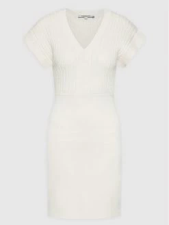 Morgan Γυναίκες Πλεκτά Φορέματα Φόρεμα υφασμάτινο 221-RMOLI Μπεζ Slim Fit -Εξοδος Morgan Κατάστημα unnamed file 722