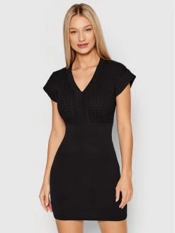 Morgan Γυναίκες Πλεκτά Φορέματα Φόρεμα υφασμάτινο 221-RMOLI Μαύρο Slim Fit