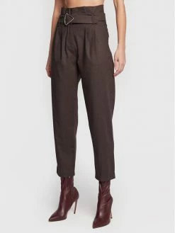 Morgan Γυναίκες Υφασμάτινα Παντελόνια Παντελόνι υφασμάτινο 222-PROBI.F Καφέ Relaxed Fit