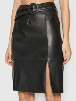 Morgan Γυναίκες Mini Φούστα από απομίμηση δέρματος 221-JORDY Μαύρο Regular Fit