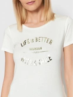 Morgan Γυναίκες T-shirts T-Shirt 221-DSMILE Λευκό Regular Fit -Εξοδος Morgan Κατάστημα unnamed file 823