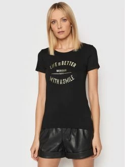 Morgan Γυναίκες T-shirts T-Shirt 221-DSMILE Μαύρο Regular Fit