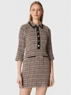 Morgan Γυναίκες Πλεκτά Φορέματα Φόρεμα υφασμάτινο 222-ROZIA.F Μπεζ Regular Fit