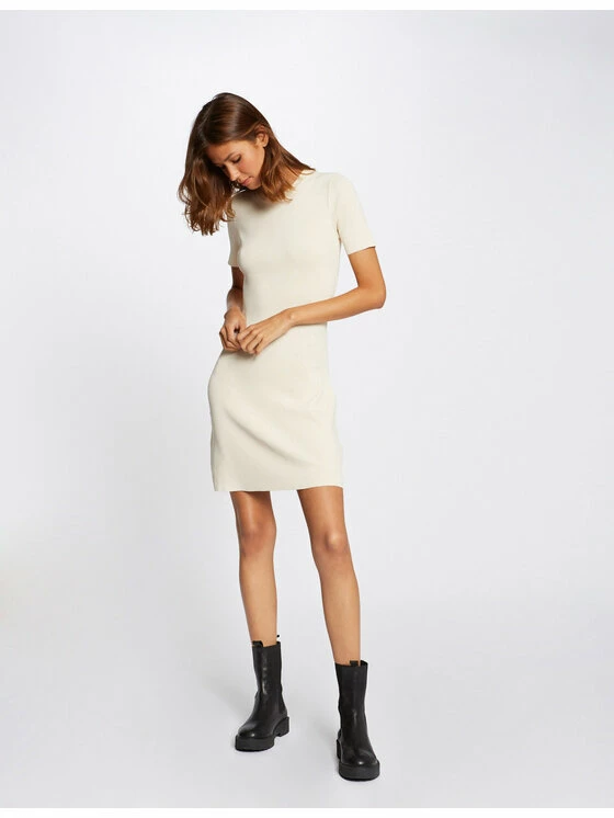 Morgan Γυναίκες Πλεκτά Φορέματα Φόρεμα υφασμάτινο 221-RMBOX Μπεζ Regular Fit 4 Morgan Γυναίκες Πλεκτά Φορέματα Φόρεμα υφασμάτινο 221-RMBOX Μπεζ Regular Fit - Image 2