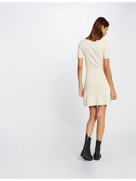 Morgan Γυναίκες Πλεκτά Φορέματα Φόρεμα υφασμάτινο 221-RMBOX Μπεζ Regular Fit 5 Morgan Γυναίκες Πλεκτά Φορέματα Φόρεμα υφασμάτινο 221-RMBOX Μπεζ Regular Fit - Image 3