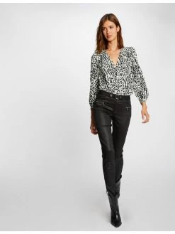 Morgan Γυναίκες Υφασμάτινα Παντελόνια Παντελόνι υφασμάτινο 212-PBIKER Μαύρο Slim Fit