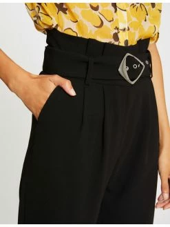 Morgan Γυναίκες Υφασμάτινα Παντελόνια Παντελόνι υφασμάτινο 212-PRING.F Μαύρο Cropped Fit -Εξοδος Morgan Κατάστημα unnamed file 897