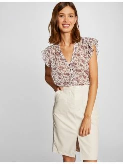 Morgan Γυναίκες Mini Φούστα από απομίμηση δέρματος 212-JACKIE Μπεζ Slim Fit