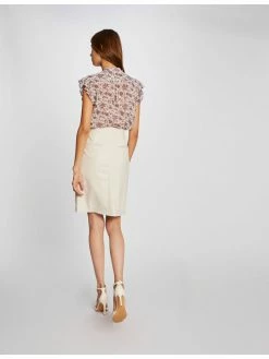 Morgan Γυναίκες Mini Φούστα από απομίμηση δέρματος 212-JACKIE Μπεζ Slim Fit -Εξοδος Morgan Κατάστημα unnamed file 913