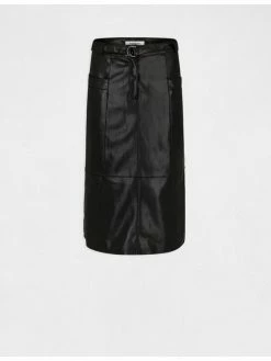 Morgan Γυναίκες Midi Φούστα από απομίμηση δέρματος 212-JILIAN Μαύρο Regular Fit -Εξοδος Morgan Κατάστημα unnamed file 927