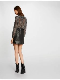 Morgan Γυναίκες Mini Φούστα από απομίμηση δέρματος 212-JOANE Μαύρο Regular Fit -Εξοδος Morgan Κατάστημα unnamed file 930