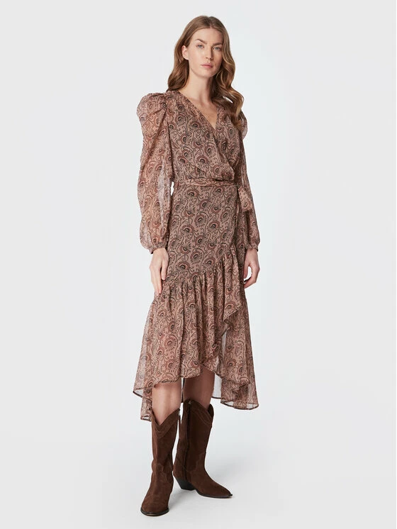 Morgan Γυναίκες Καθημερινά Φορέματα Φόρεμα καθημερινό 222-ROLMI.F Καφέ Regular Fit 3 Morgan Γυναίκες Καθημερινά Φορέματα Φόρεμα καθημερινό 222-ROLMI.F Καφέ Regular Fit