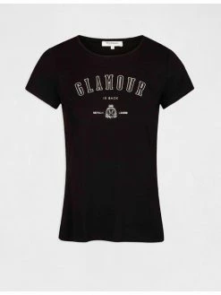 Morgan Γυναίκες T-shirts T-Shirt 212-DMOUR Μαύρο Slim Fit -Εξοδος Morgan Κατάστημα unnamed file 951