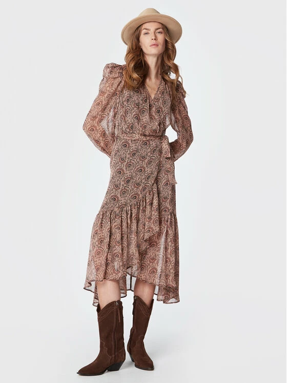 Morgan Γυναίκες Καθημερινά Φορέματα Φόρεμα καθημερινό 222-ROLMI.F Καφέ Regular Fit 4 Morgan Γυναίκες Καθημερινά Φορέματα Φόρεμα καθημερινό 222-ROLMI.F Καφέ Regular Fit - Image 2