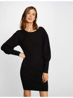 Morgan Γυναίκες Πλεκτά Φορέματα Φόρεμα υφασμάτινο 212-RMDALA Μαύρο Regular Fit