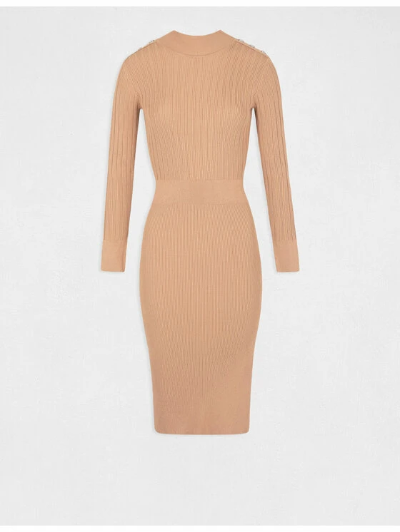 Morgan Γυναίκες Πλεκτά Φορέματα Φόρεμα υφασμάτινο 212-RMLULA Καφέ Slim Fit 8 Morgan Γυναίκες Πλεκτά Φορέματα Φόρεμα υφασμάτινο 212-RMLULA Καφέ Slim Fit - Image 6