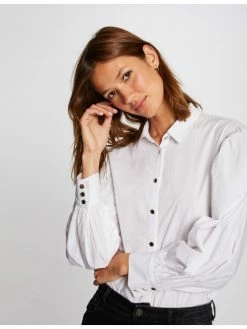 Morgan Γυναίκες Casual Πουκάμισα Πουκάμισο 212-CHAME Λευκό Regular Fit