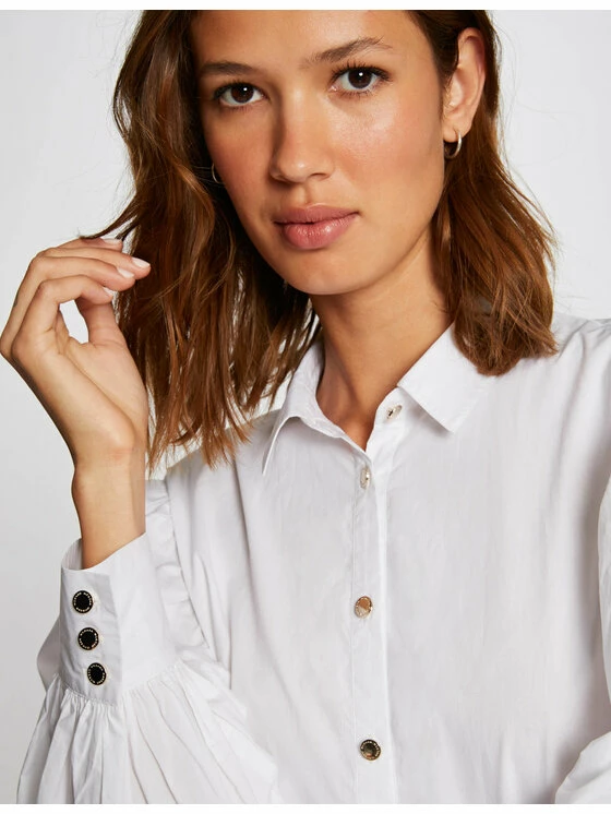 Morgan Γυναίκες Casual Πουκάμισα Πουκάμισο 212-CHAME Λευκό Regular Fit 6 Morgan Γυναίκες Casual Πουκάμισα Πουκάμισο 212-CHAME Λευκό Regular Fit - Image 4